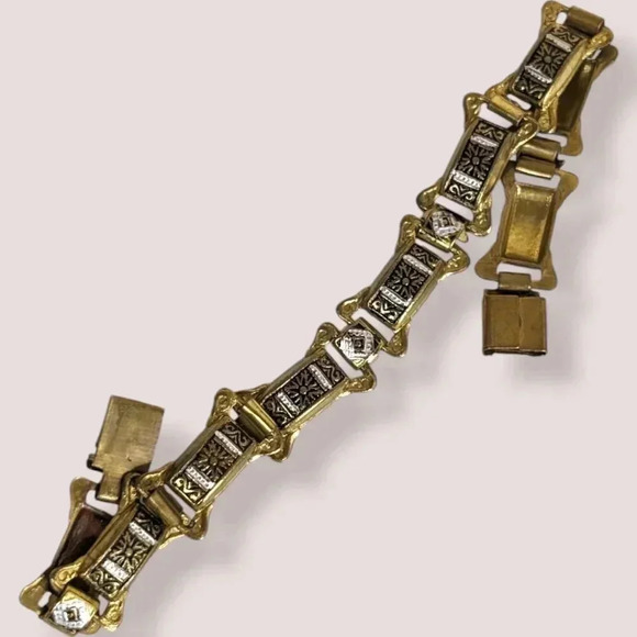 Vintage Damascene Link Bracelet - Picture 4 of 6